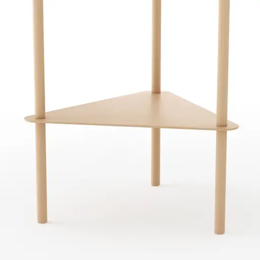 Beistelltisch Dagny - BHT ca. 40x55x40 cm, Dreieckig, Metall, Beige