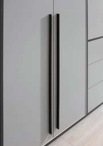 Drehtürenschrank- B ca. 270 cm, Graphit, Weiß