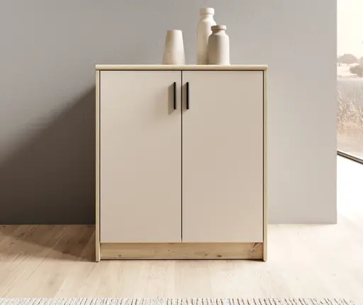 Kommode - B ca. 74 cm, Artisan Eiche Nachbildung, Kaschmir