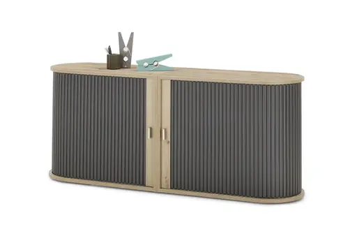 Jalousieschrank - Eiche Nachbildung, Graphit