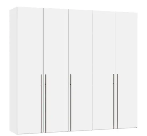 Drehtürenschrank JOIN IT- B ca. 252 cm,  Weiß, Glas, Weiß