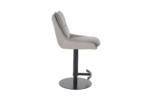 Barhocker MANDY - höhenverstellbar, Stoff, Graubeige