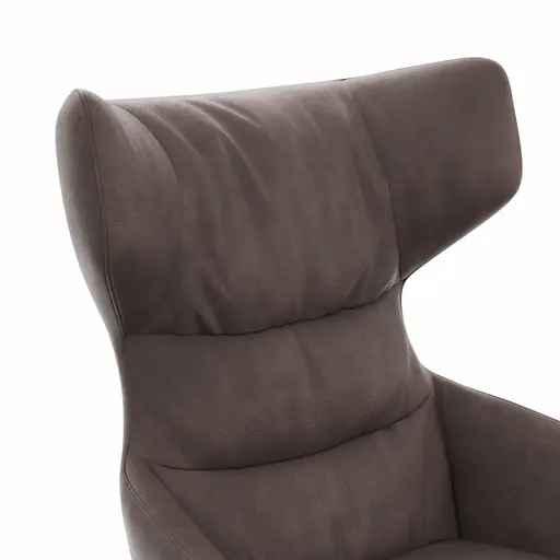 Drehsessel Houston Relax - Größe M, inkl. Relaxfunktion + Gasdruckfeder, Leder, Dunkelbraun