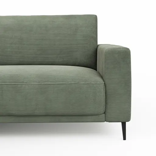Ecksofa Solero - Longchair groß mit 1,5-Sitzer rechts, Stoff, Olivgrün