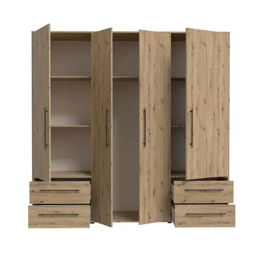 Drehtürenschrank FATHIE- B ca. 206 cm, Eiche Dekor