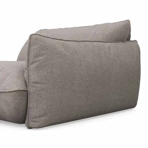 Trapezsofa Fluffy - 2-Sitzer mit Trapezelement und Abschlussteil inkl. Rückenlehne verstellbar, Stoff, Taupe