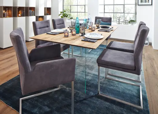 Freischwinger 3190 - Stoff, Dunkelgrau