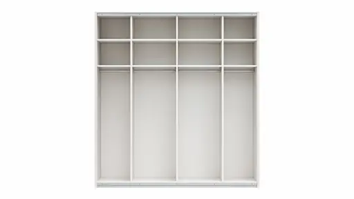 Schwebetürenschrank Viana - B ca. 212 cm, Lack, Weiß