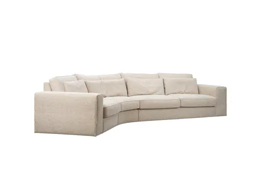 Ecksofa Sonja - Ecke links mit 2,5-Sitzer, Stoff, Bisquit