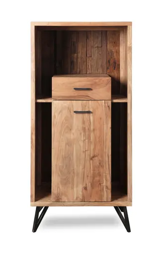 Highboard - mit Beleuchtung, B ca. 72 cm, Akazie massiv