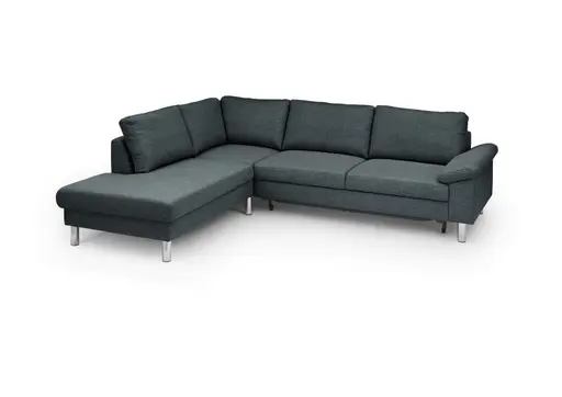 Ecksofa COOL - Ecke links mit 2,5-Sitzer, Querschläfer, Stoff, Anthrazit