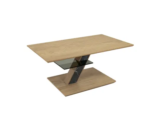 Couchtisch - höhenverstellbar, LBH ca. 100x60x47-64 cm, Wildeiche furniert