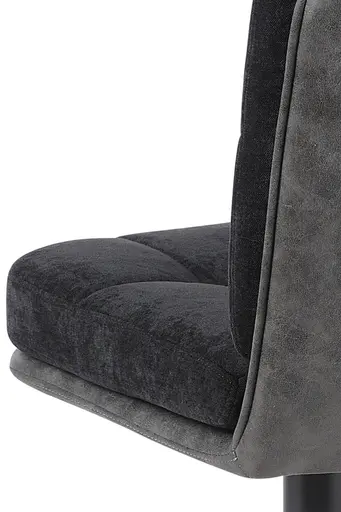 Barhocker - drehbar, höhenverstellbar, Microfaser, Schwarz, Vintage Anthrazit