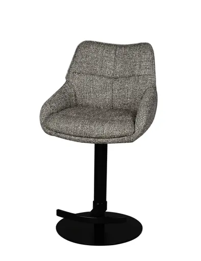 Barhocker MATTEA - drehbar, höhenverstellbar, Stoff, Braun