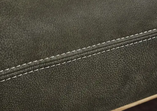 Ecksofa - 3-Sitzer mit Longchair rechts, Leder, Olive