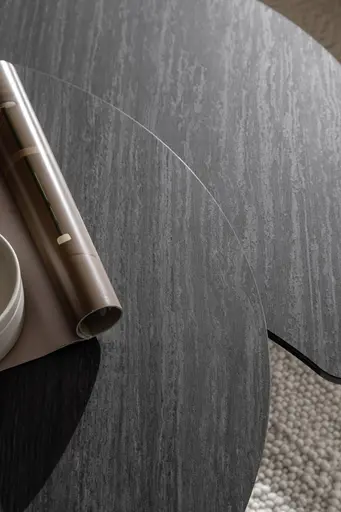 Couchtisch Spessa - LB ca. 128x80 cm, drehbar, Keramik, Anthrazit