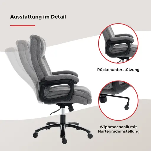 Drehstuhl - drehbar, höhenverstellbar, Webstoff, Kieselgrau