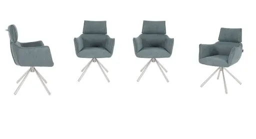 Armlehnstuhl MASHA - drehbar, Stoff, Petrol