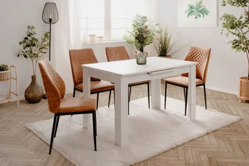 Esstisch - ausziehbar, LB ca. 125x80 cm, Weiß