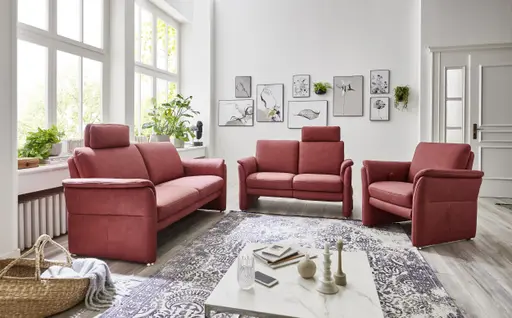 Sofa EM Bologna - 2-Sitzer groß, Stoff, Bordeaux