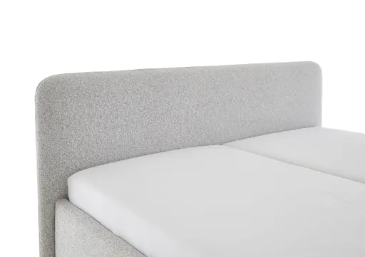 Polsterbett - Liegefläche ca. 180x200 cm, Absetzung Grau, Stoff, Hellgrau