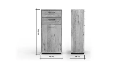 Vitrine Savannah - Wildeiche massiv, natur geölt