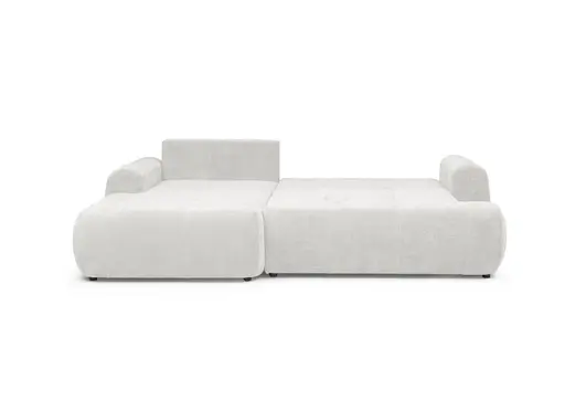 Ecksofa - Longchair links mit 2-Sitzer, Stoff, Sibergrau