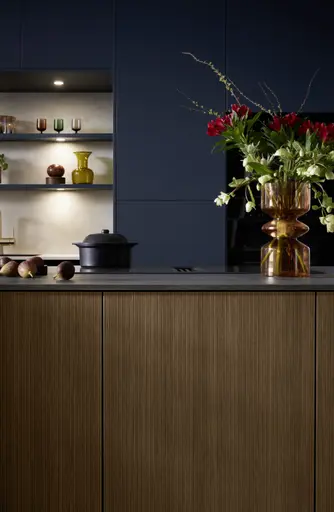 Inselküche 51.230 CO 1V1 525, Rillenoptik Eiche dunkel 