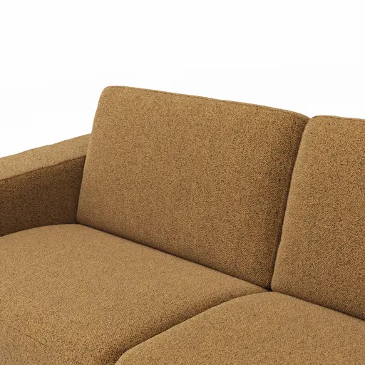 Sofa Nuoro - 2,5-Sitzer inkl. Schlaffunktion, Armlehne breit, Stoff, Cognac