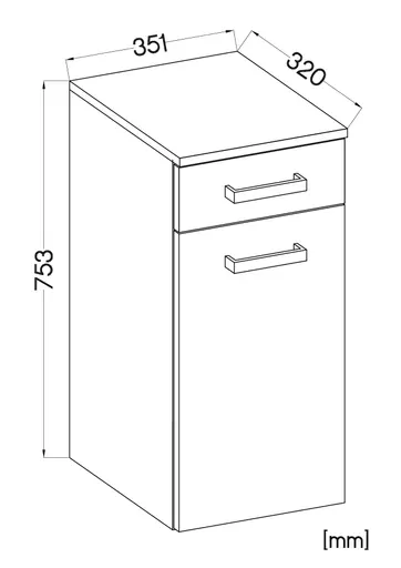 Badblock- B ca. 151 cm, Eiche Dekor