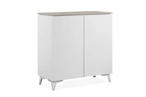 Kommode - B ca. 88 cm, Weiß, Sandstein Nachbildung