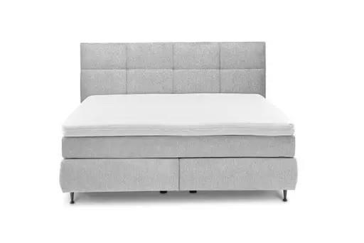  Boxspringbett ALICA- Liegefläche ca. 180x200 cm, Stoff, Hellgrau	