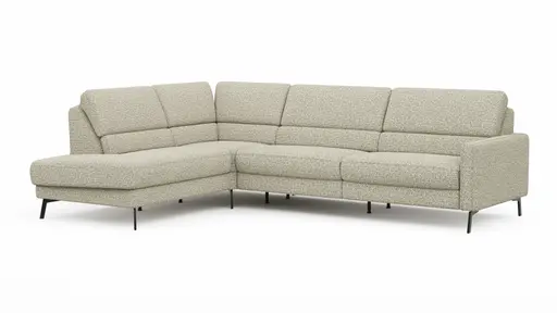 Ecksofa Valera - 3-Sitzer mit Ecke rechts inkl. Rückenlehne verstellbar, Stoff, Limone