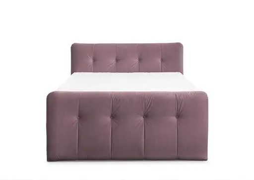 Boxspringbett HOLLIE- Liegefläche ca. 180x200 cm, Stoff, Brombeere, Bonell/Bonell