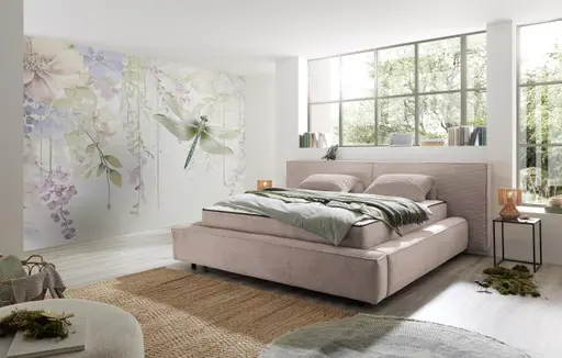 Polstergestell- Liegefläche ca. 180x200 cm, Stoff, Hellrosa