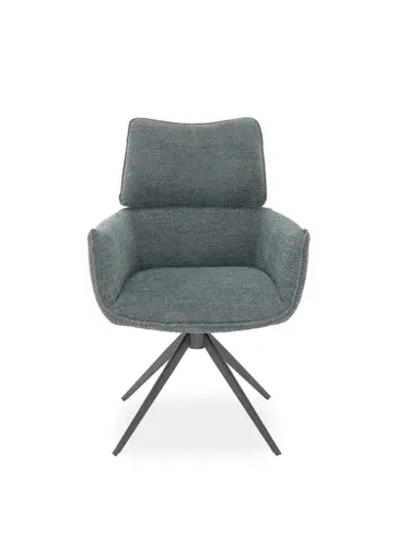 Armlehnstuhl MARGIT - drehbar, Stoff, Graublau