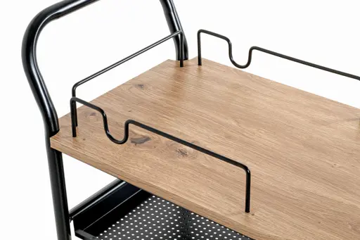 Servierwagen - B/H/T ca. 65x83x35 cm, Eiche Nachbildung, Schwarz