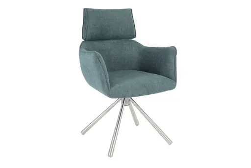 Armlehnstuhl MASHA - drehbar, Stoff, Petrol