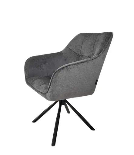 Armlehnstuhl MARLE - drehbar, Stoff, Anthrazit