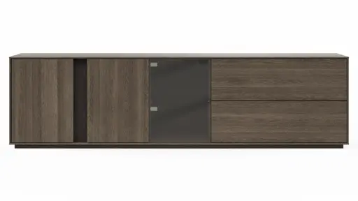 Mediaboard Saratoga - Buche massiv, silbergrau geölt