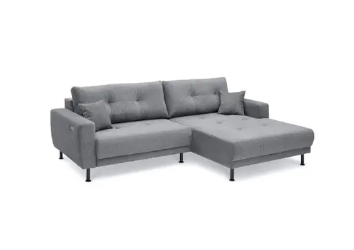 Ecksofa - 2-Sitzer, Ecke rechts inkl. motorischer Sitzvorzug, Stoff, Anthrazit