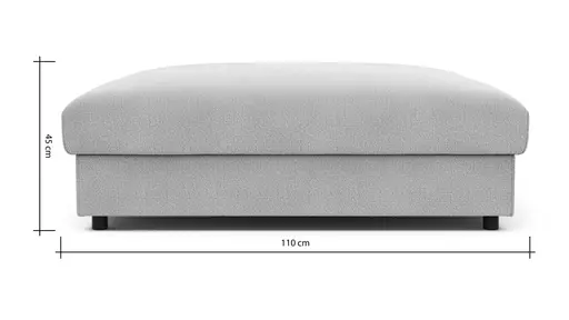 Hocker Stormy - LB ca. 110x110 cm, Stoff, Rauchbraun