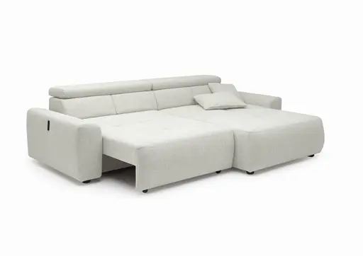 Ecksofa JYTTE - Sofa 2-sitzig mit Longchair rechts, Stoff, Beige
