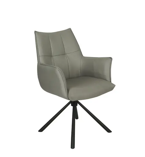 Armlehnstuhl MAKANA - drehbar, Stoff, Hellgrau