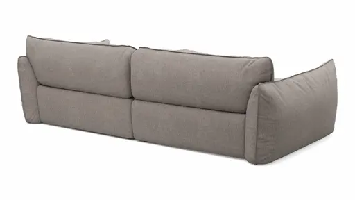 Ecksofa Fluffy - 2,5-Sitzer mit Longchair rechts inkl. Rückenlehne verstellbar, Stoff, Taupe
