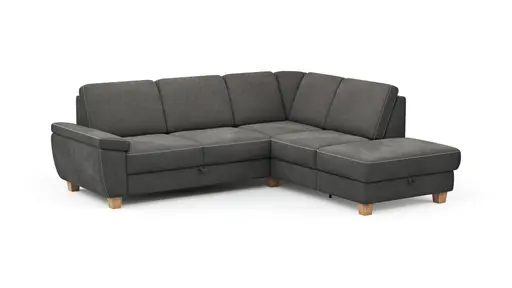 Ecksofa Sommerville - 2,5-Sitzer mit  Ecke rechts, inkl. Schlaffunktion, Relaxfunktion (manuell), Stoff, Anthrazit