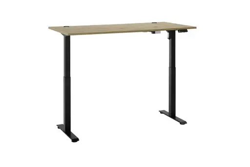 Schreibtisch - höhenverstellbar, LB ca. 160x77 cm, Artisan Eiche Nachbildung, Schwarz