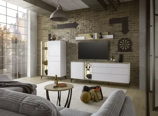 Wandboard - B ca. 150 cm, Weiß, Asteiche