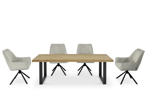 Armlehnstuhl MARESA - drehbar, Stoff, Silberfarben