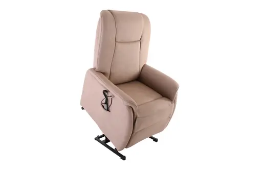 TV-Sessel MANDO - Aufstehhilfe, Relaxfunktion, Stoff, Grau-Beige